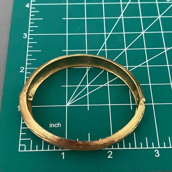 Vintage Monet Brushed Gold Clamper Bracelet - Picture 3 of 4